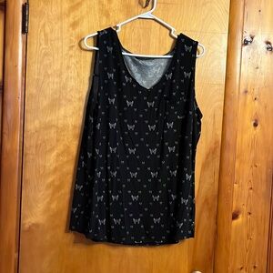 Black Butterfly Top With Butterflies